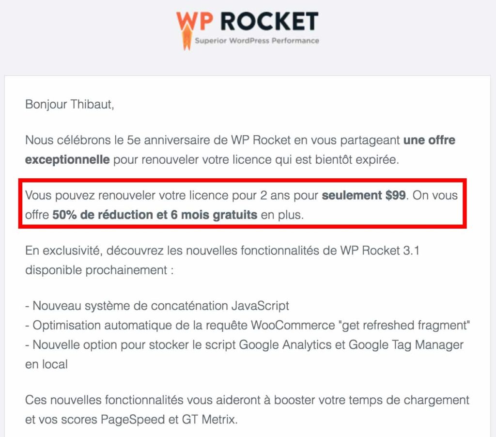 wp rocket promotions