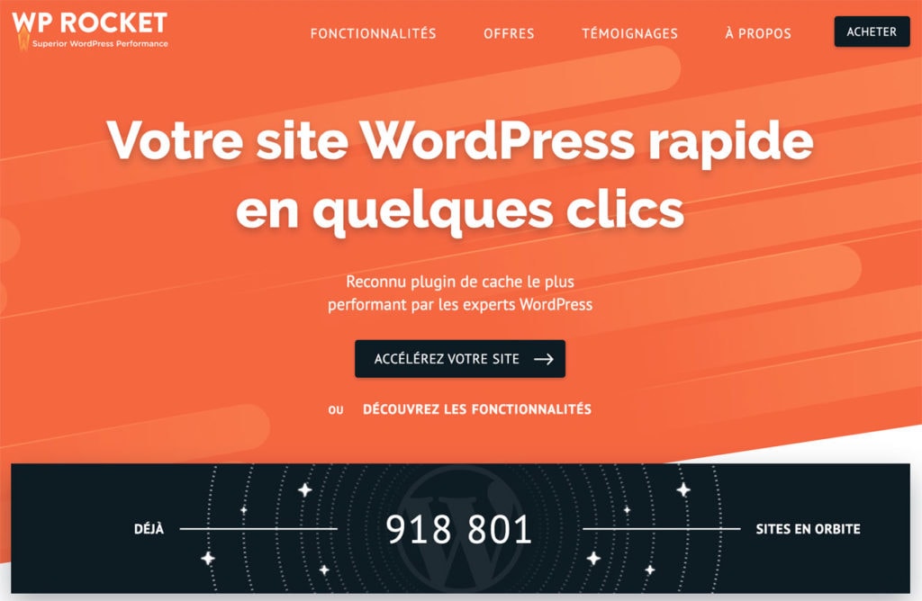 wprocket page accueil sites
